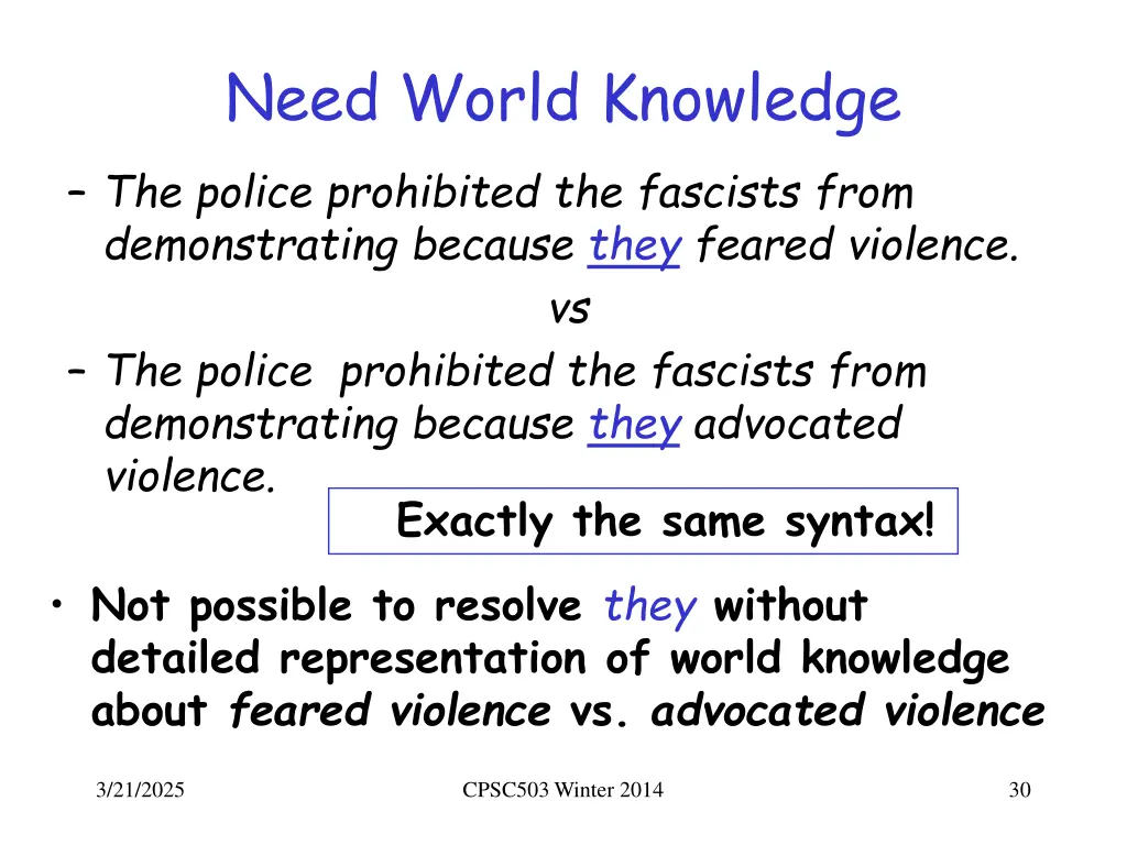 need world knowledge the police prohibited