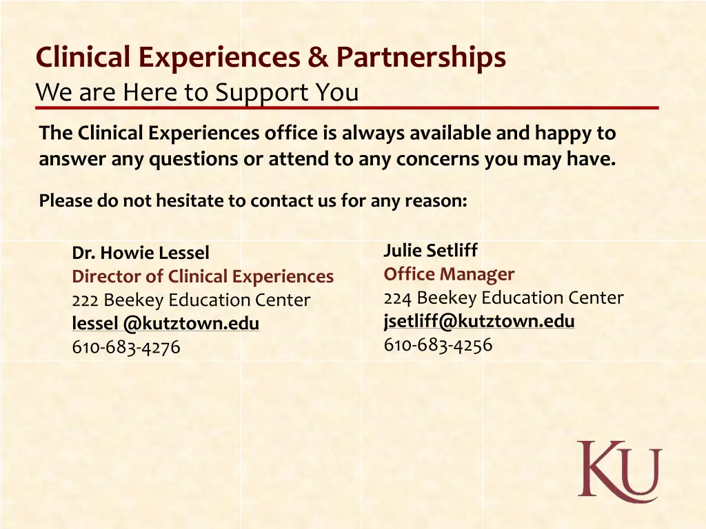 clinical experiences partnerships we are here