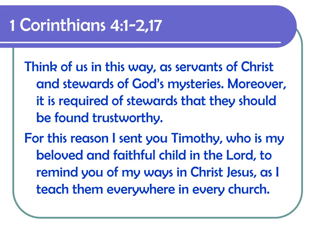 1 corinthians 4 1 2 17