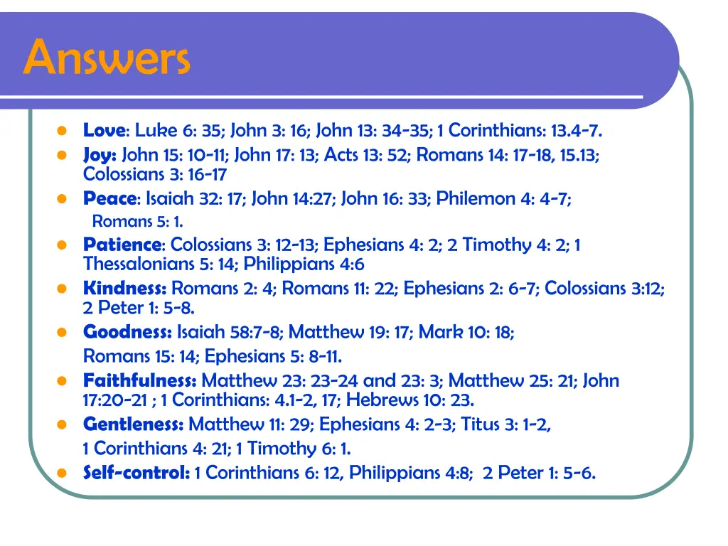 answers