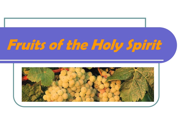 fruits of the holy spirit