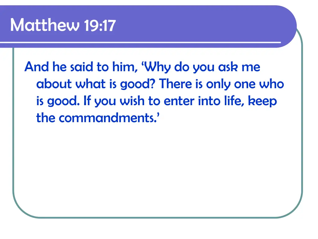 matthew 19 17