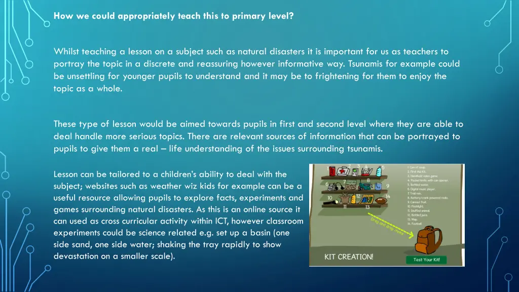 how we could appropriately teach this to primary