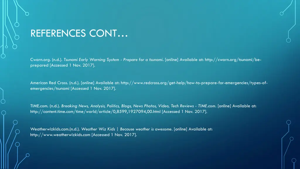 references cont