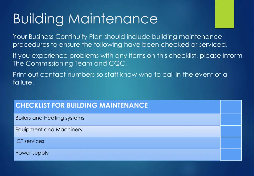 building maintenance