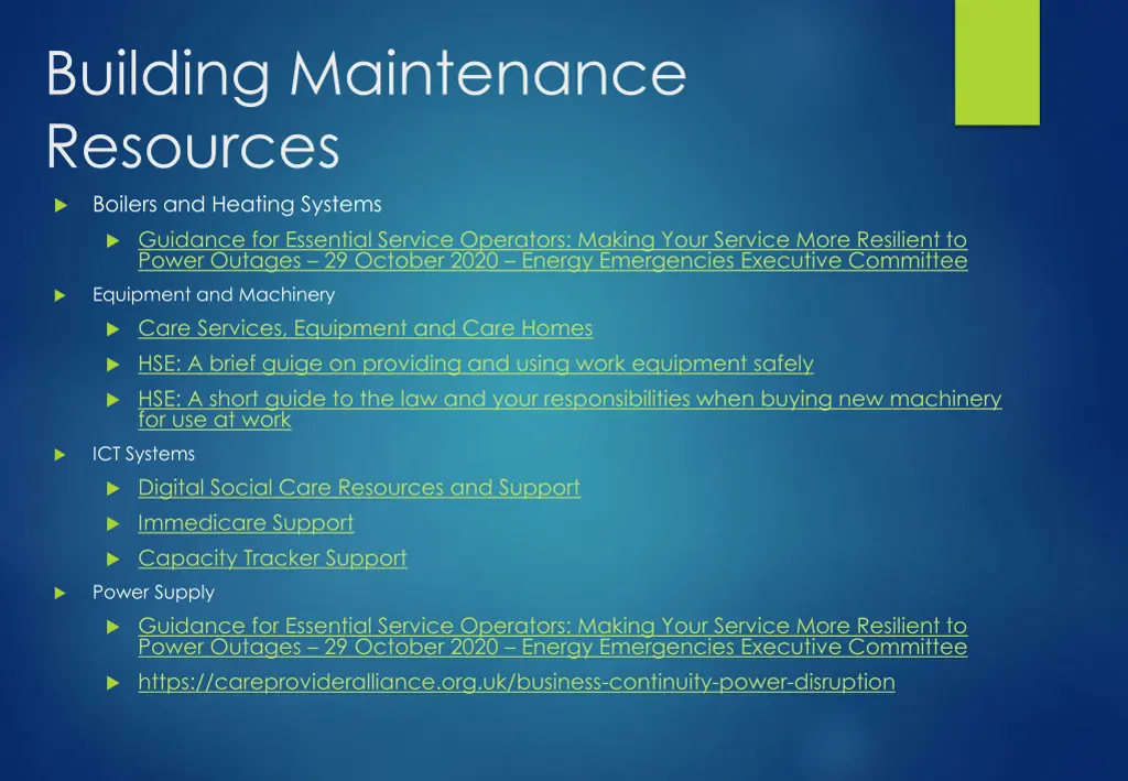 building maintenance resources boilers