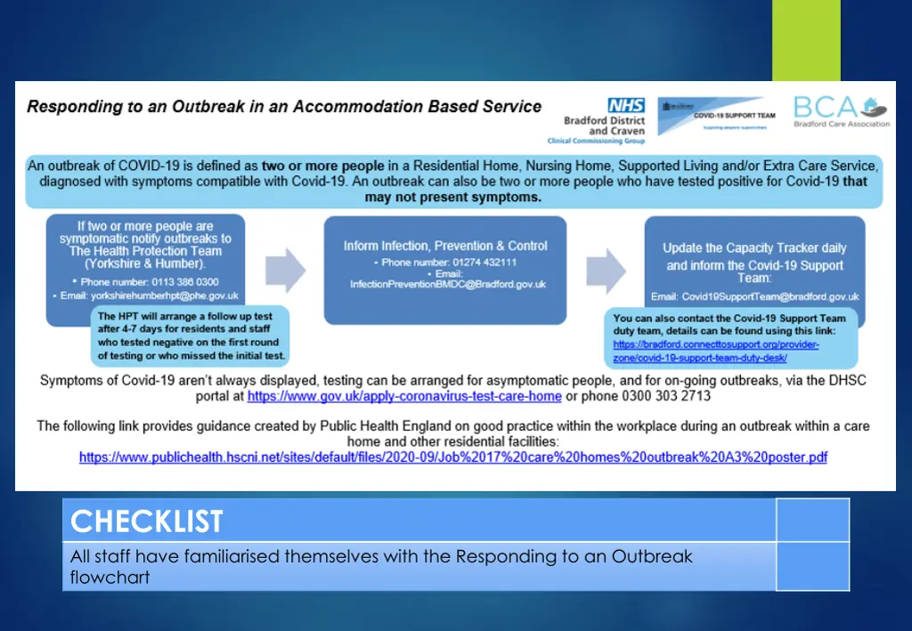 checklist all staff have familiarised themselves