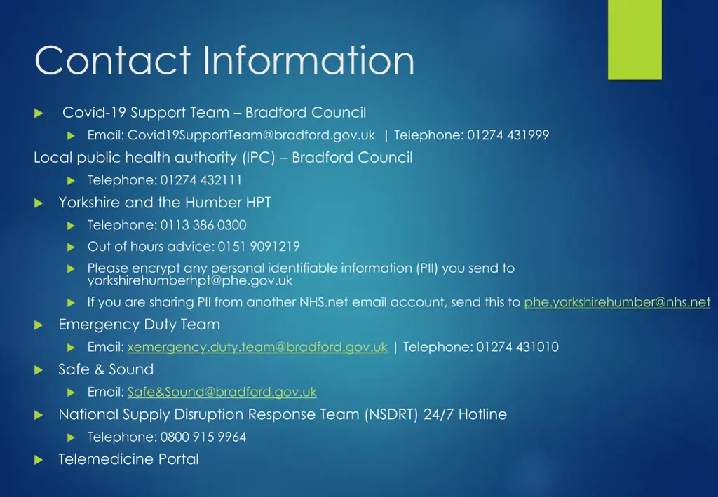 contact information