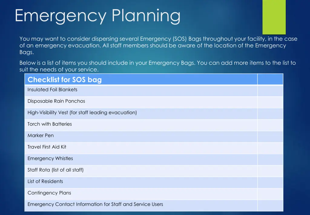 emergency planning