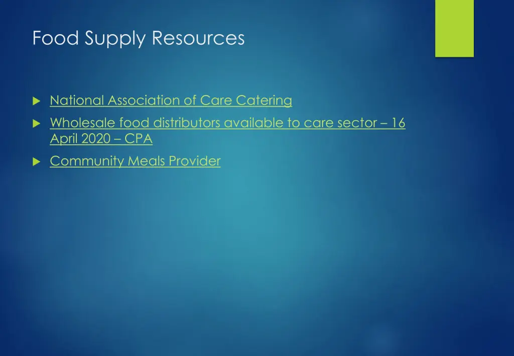 food supply resources