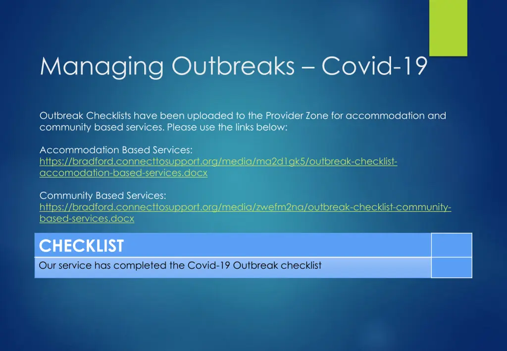 managing outbreaks covid 19