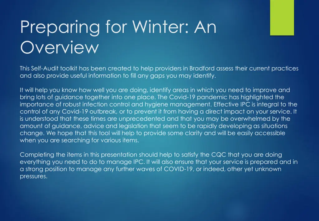 preparing for winter an overview