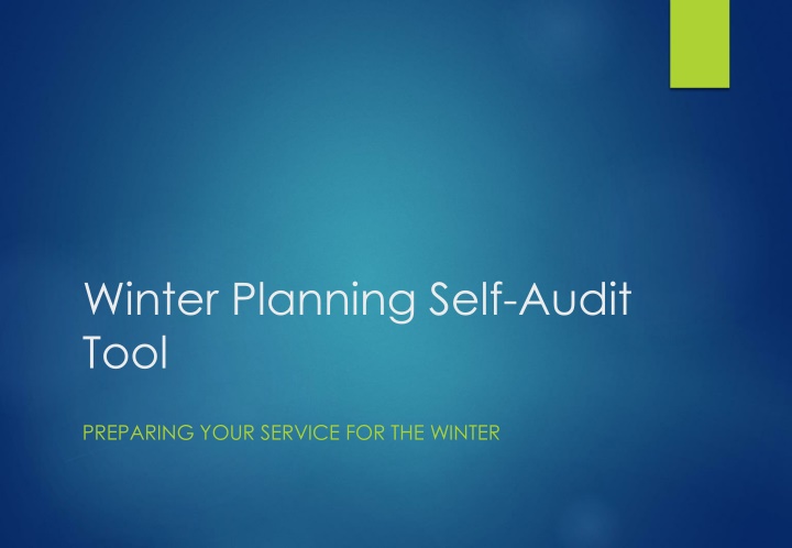 winter planning self audit tool