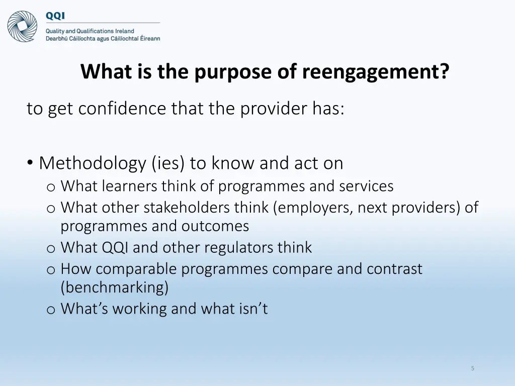 what is the purpose of reengagement 1