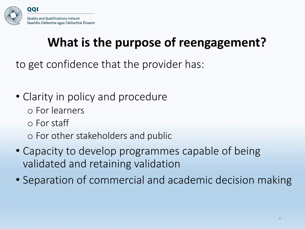 what is the purpose of reengagement 2