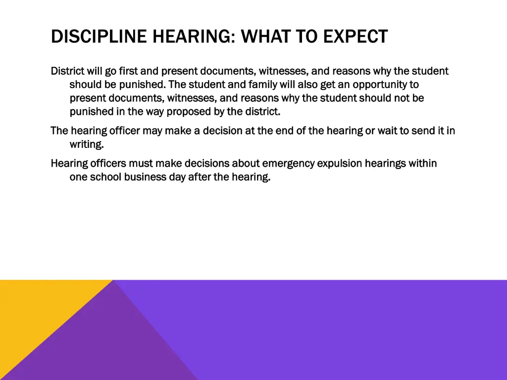 discipline hearing what to expect