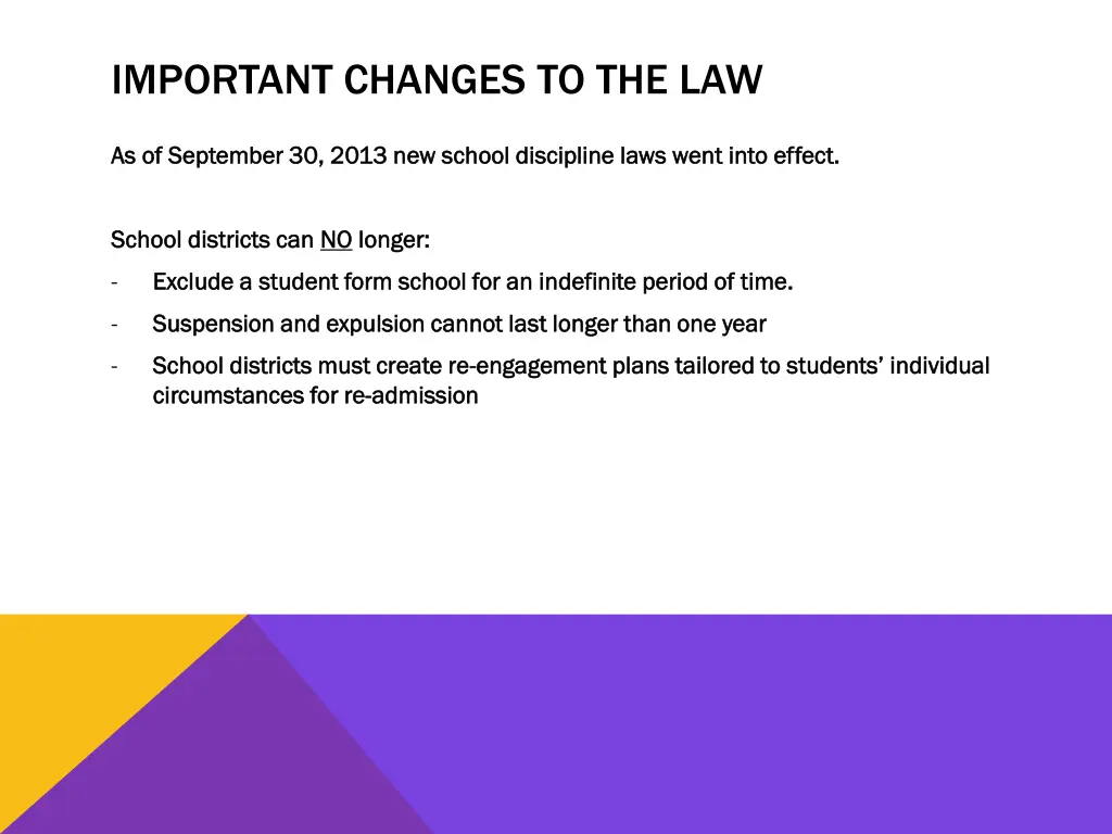 important changes to the law