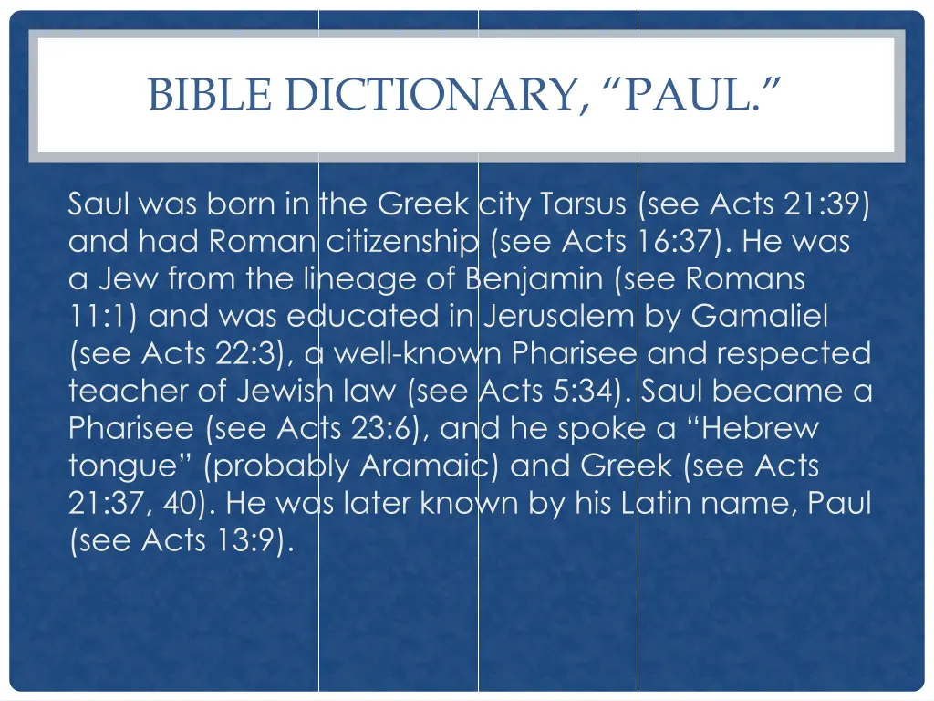 bible dictionary paul