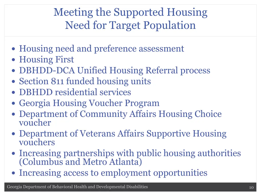 meeting the supported housing need for target