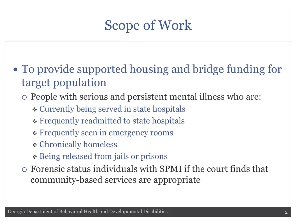 scope of work