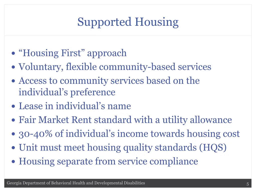supported housing 1