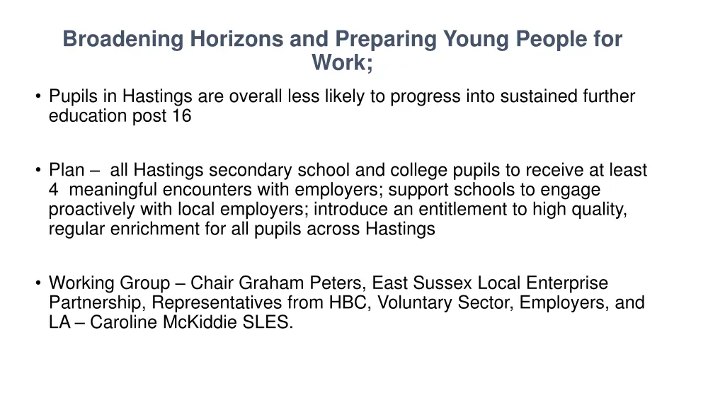 broadening horizons and preparing young people