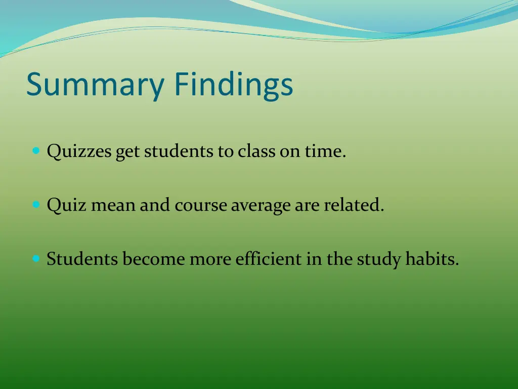 summary findings