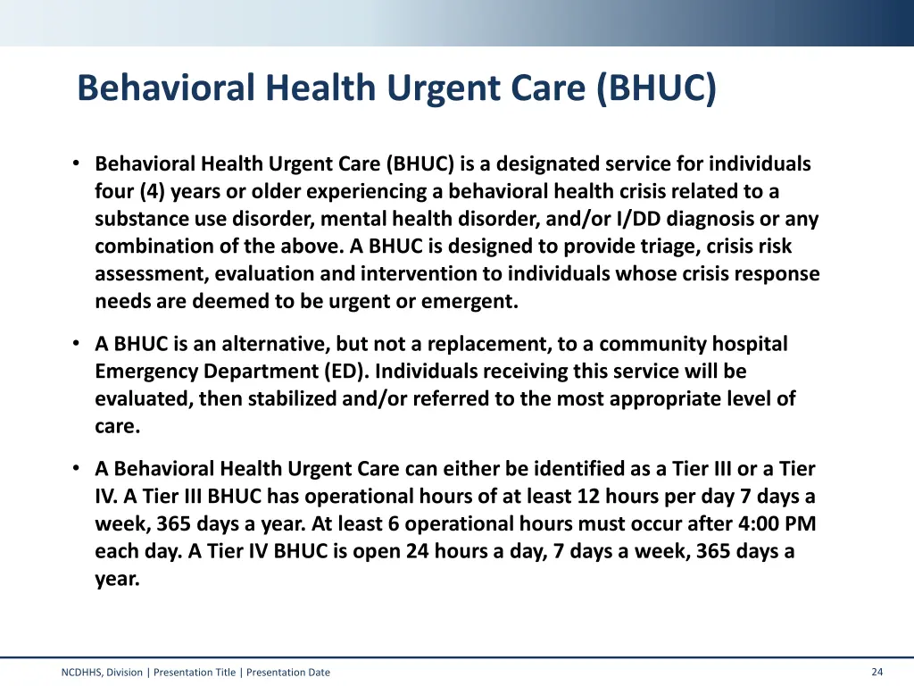 behavioral health urgent care bhuc