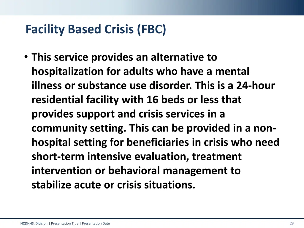 facility based crisis fbc