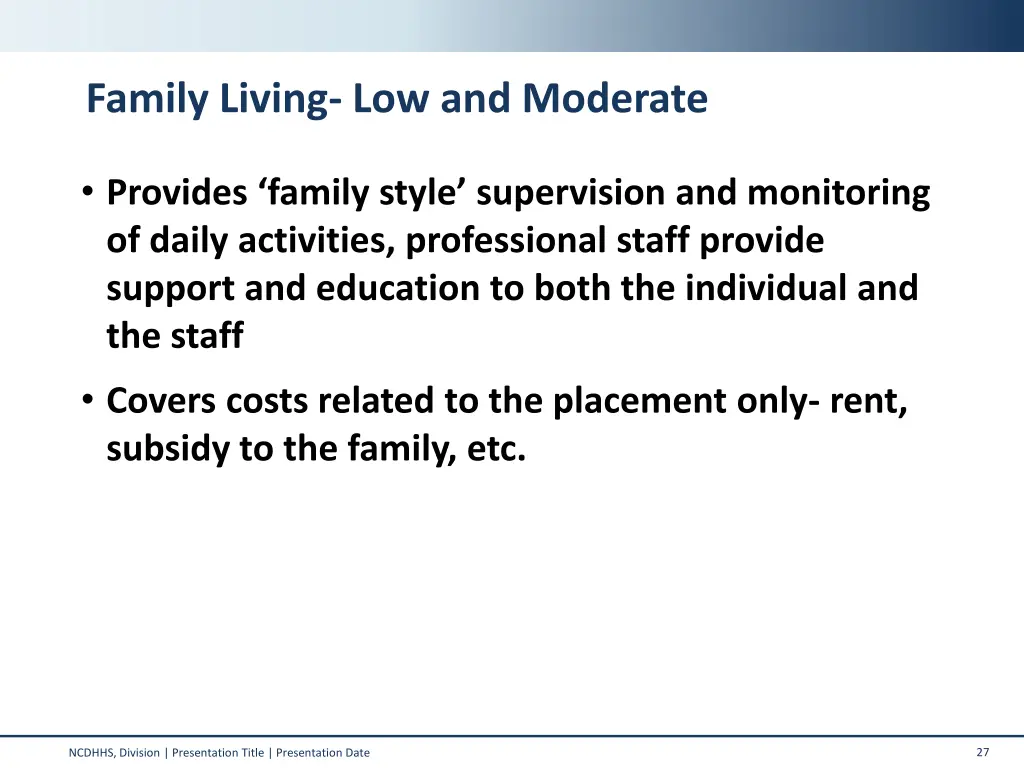 family living low and moderate