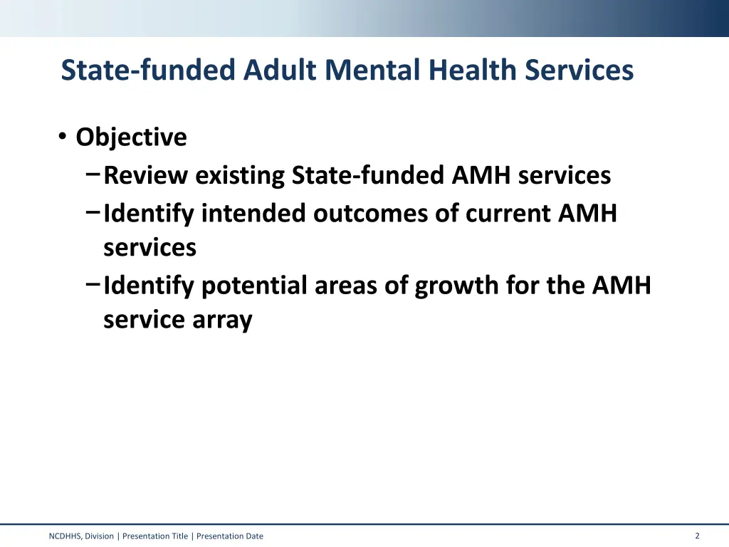 state funded adult mental health services