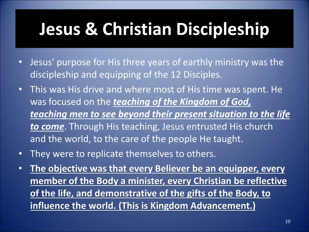 jesus christian discipleship