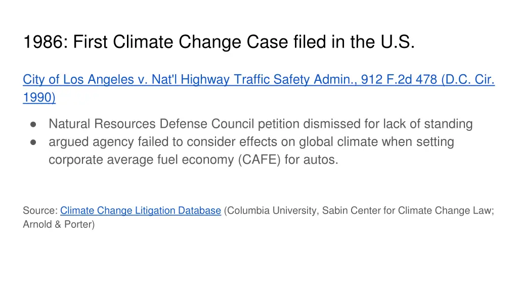 1986 first climate change case filed in the u s