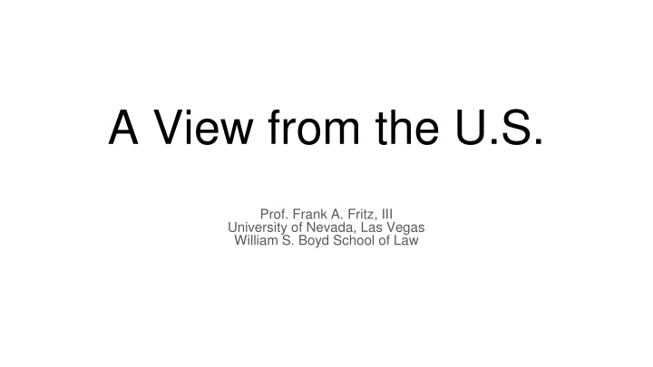 a view from the u s