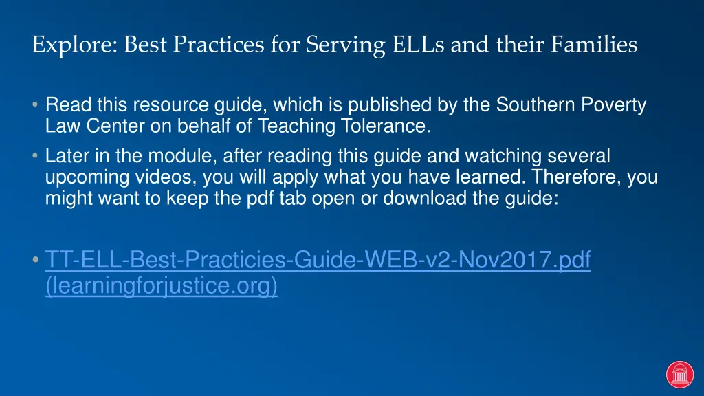 explore best practices for serving ells and their