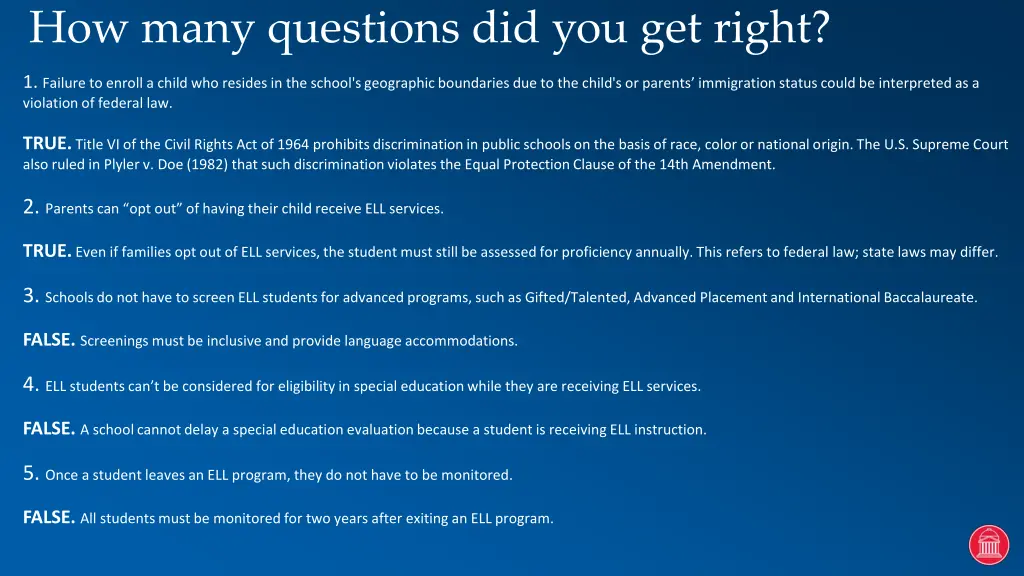 how many questions did you get right