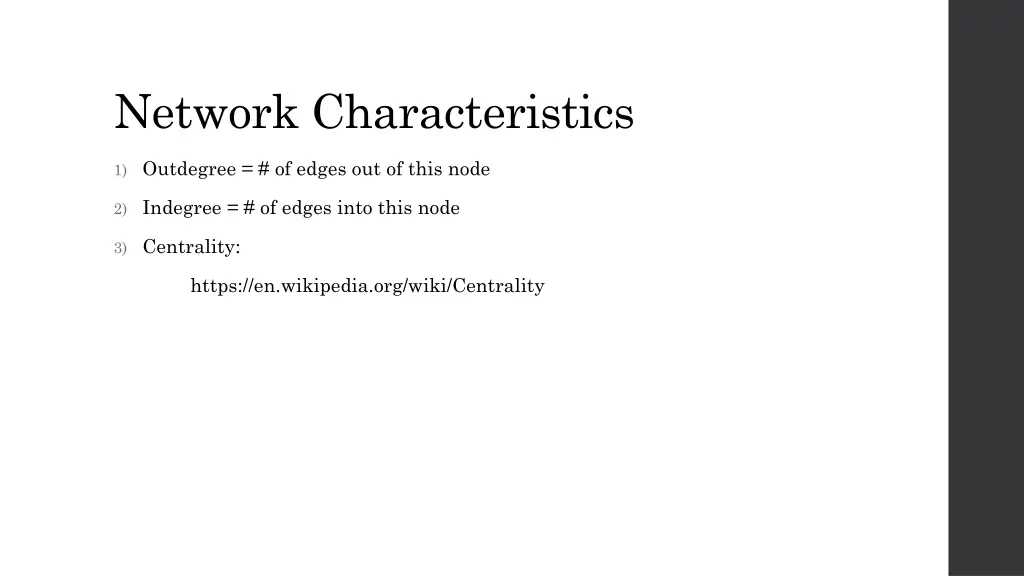 network characteristics