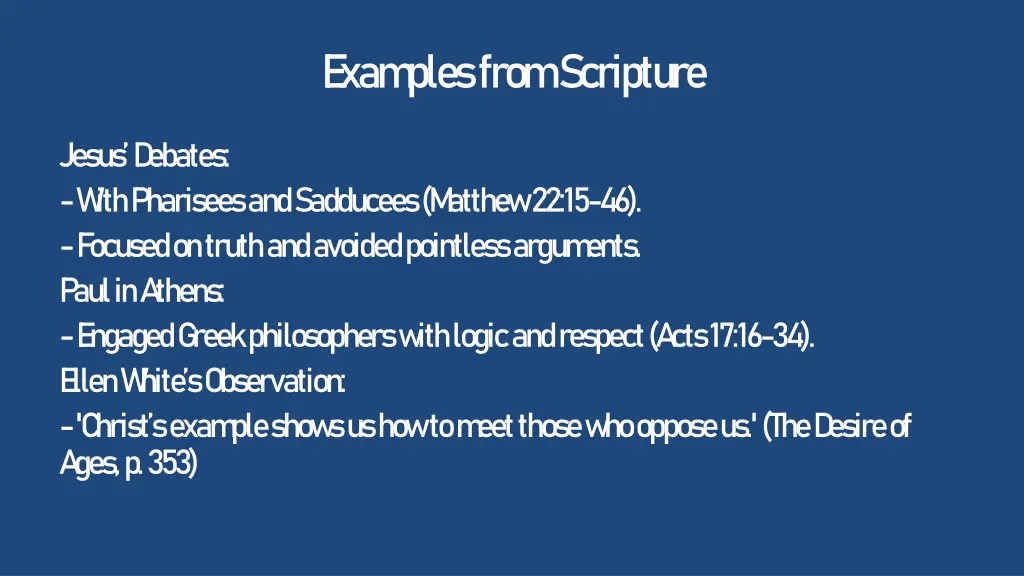 e xam ples from scripture
