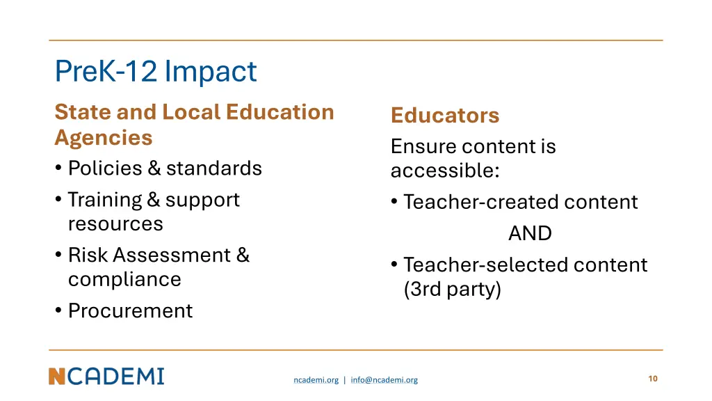 prek 12 impact state and local education agencies