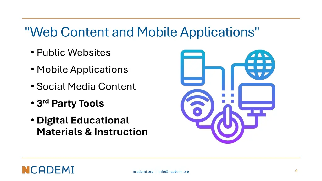 web content and mobile applications public