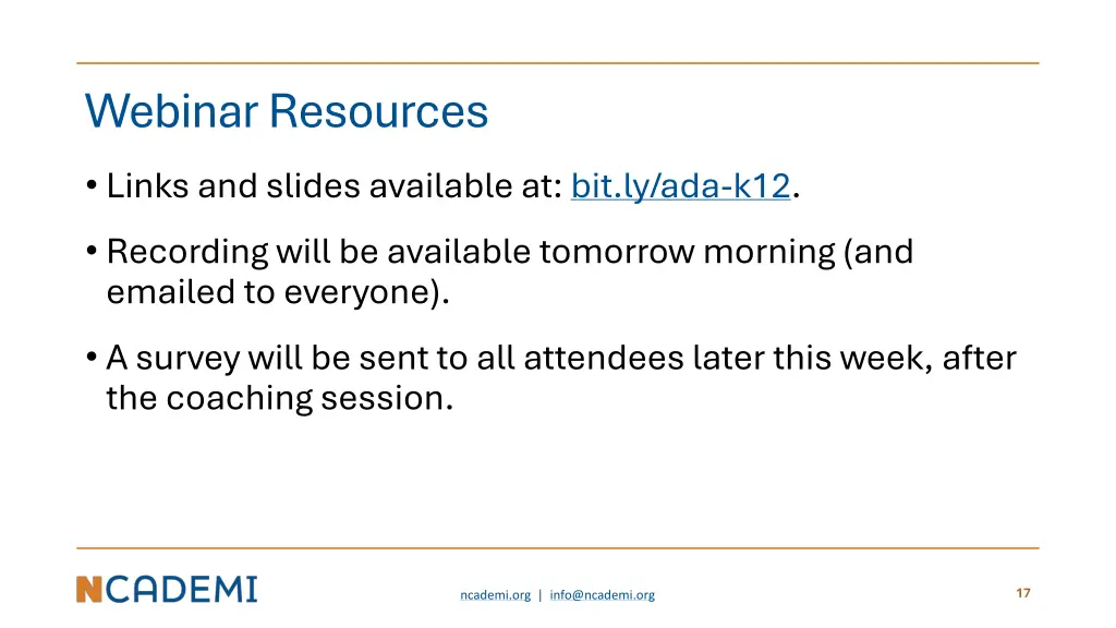webinar resources