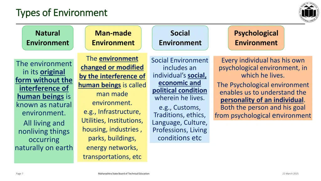 types of environment types of environment