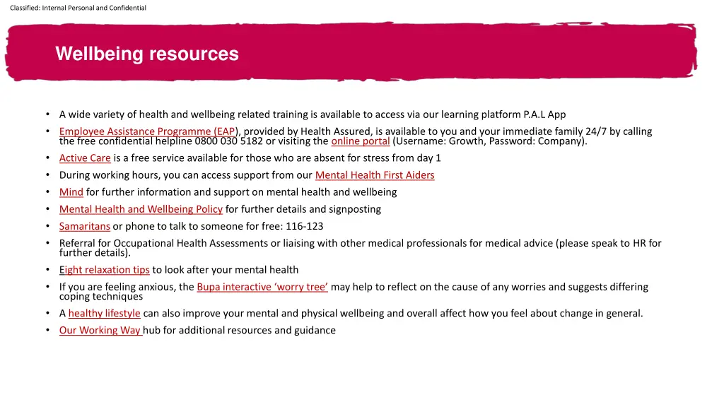 classified internal personal and confidential 16