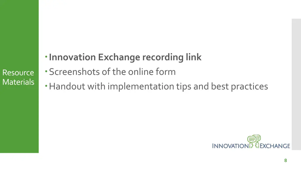 innovation exchange recording link screenshots