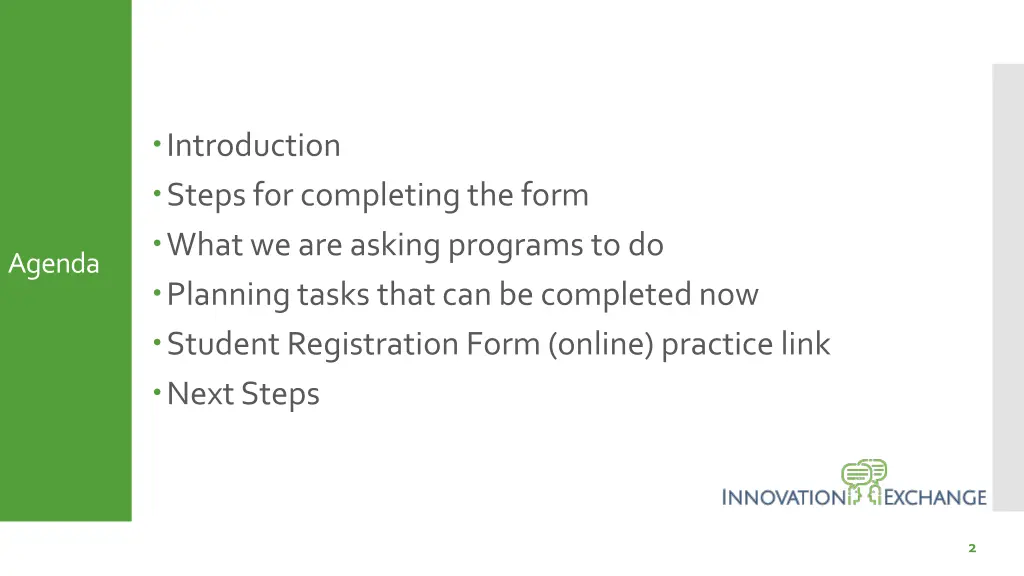 introduction steps for completing the form what