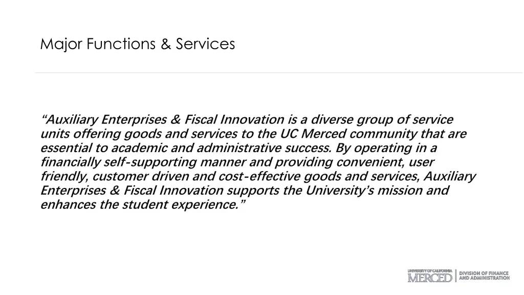 major functions services