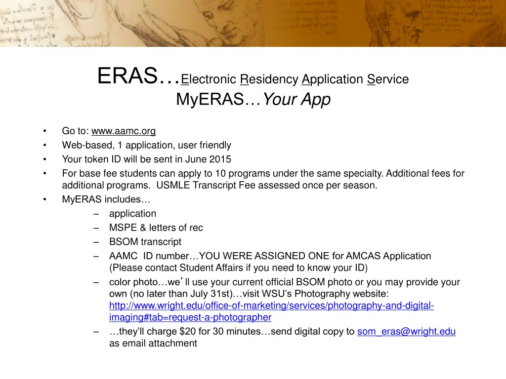 eras electronic residency application service