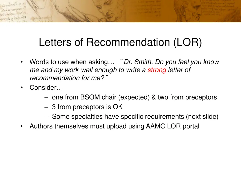 letters of recommendation lor