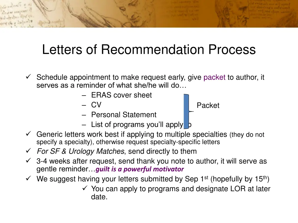 letters of recommendation process