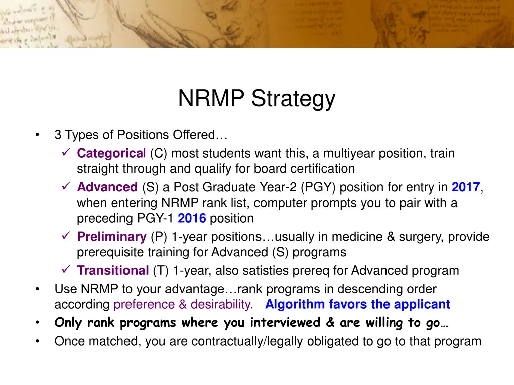 nrmp strategy